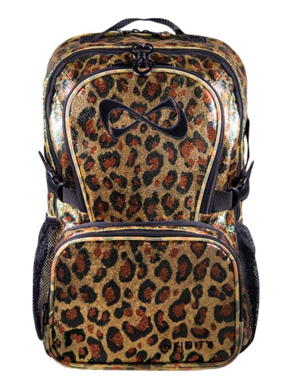 NFINITY Leopard Print Metallic Backpack - Gold and Brown